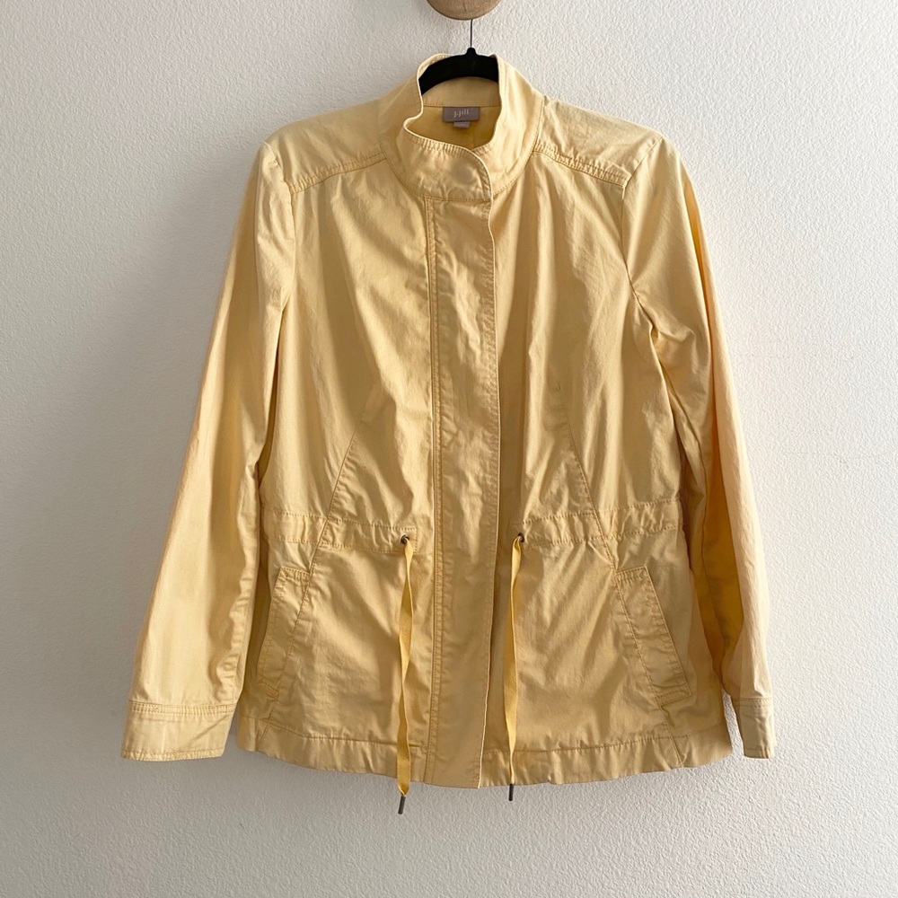 J Jill Yellow Drawstring Waist Jacket